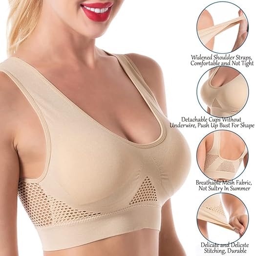 BUY 1 Get 2 FREE Breathable Cool Liftup Air Sports Bra